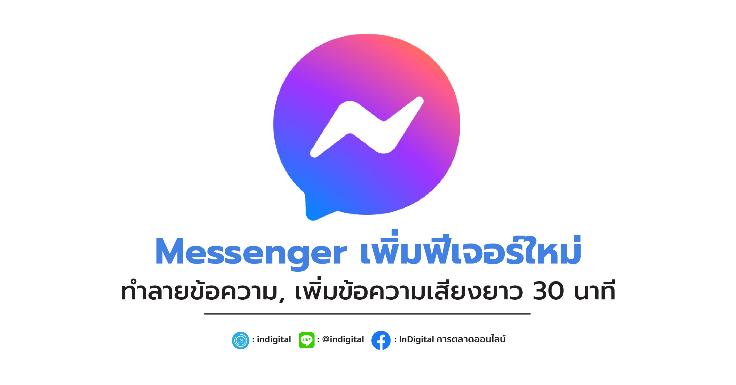 Messenger เพิ่มฟีเจอร์ใหม่ ทำลายข้อความ, เพิ่มข้อความเสียงยาว 30 นาที